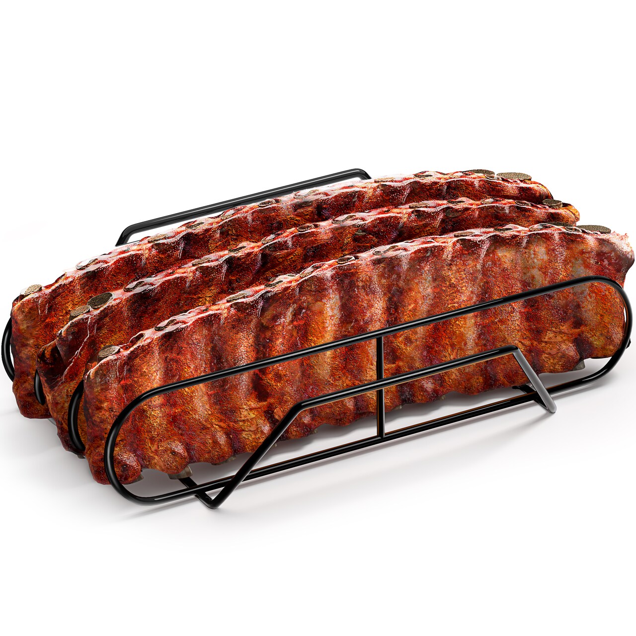 Sorbus Non-Stick Rib Rack XL - Porcelain Coated Steel Roasting Stand - Holds 3 Full Rib Racks for Grilling & Barbecuing